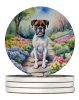 Boxer Spring Path Large Sandstone Coasters Pack of 4 Absorbent Round Coasters Decor Gifts for Men or Women, 4 in, Multicolor