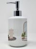 Karelian Bear Dog in Bathtub Ceramic Soap Dispenser Hand Soap Dispenser Pump Bottles for Bathroom Kitchen, Empty Refillable Liquid Soap Container