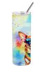 Chihuahua Hippie Dawg Stainless Steel Skinny Tumbler Vacuum Double Walled Reusable Insulated Tumbler Travel Cup for Coffee Cocktails Gift with Lid