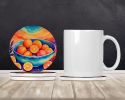 Colorful Oranges Large Sandstone Coasters Pack of 4 Absorbent Round Coasters Decor Gifts for Men or Women, 4 in, Multicolor