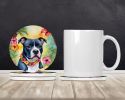 Staffordshire Bull Terrier Luau Large Sandstone Coasters Pack of 4 Absorbent Round Coasters Decor Gifts for Men or Women, 4 in, Multicolor