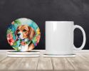 Beagle Luau Large Sandstone Coasters Pack of 4 Absorbent Round Coasters Decor Gifts for Men or Women, 4 in, Multicolor