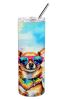 Chihuahua Hippie Dawg Stainless Steel Skinny Tumbler Vacuum Double Walled Reusable Insulated Tumbler Travel Cup for Coffee Cocktails Gift with Lid