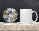 Boxer Spring Path Large Sandstone Coasters Pack of 4 Absorbent Round Coasters Decor Gifts for Men or Women, 4 in, Multicolor