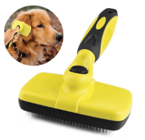 Compatible with Apple, Benepaw Premium Auto cabello limpio perro cepillo impermeable c√≥modo peque√±o perro grande peine de aseo de mascotas herramien (Color: Yellow)