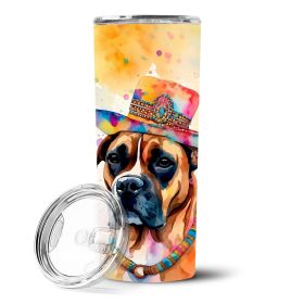 Boxer Hippie Dawg Stainless Steel Skinny Tumbler Vacuum Double Walled Reusable Insulated Tumbler Travel Cup for Coffee Cocktails Gift with Lid, 2 (Default: Default)