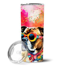 Boxer Hippie Dawg Stainless Steel Skinny Tumbler Vacuum Double Walled Reusable Insulated Tumbler Travel Cup for Coffee Cocktails Gift with Lid, 20 oz (Default: Default)
